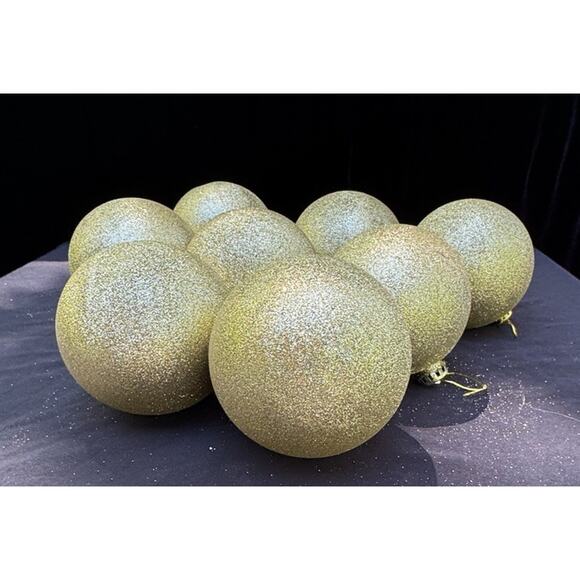 8 Dillards Home Vintage GOLD Glittered Christmas Ornaments Gorgeous! - Picture 2 of 10